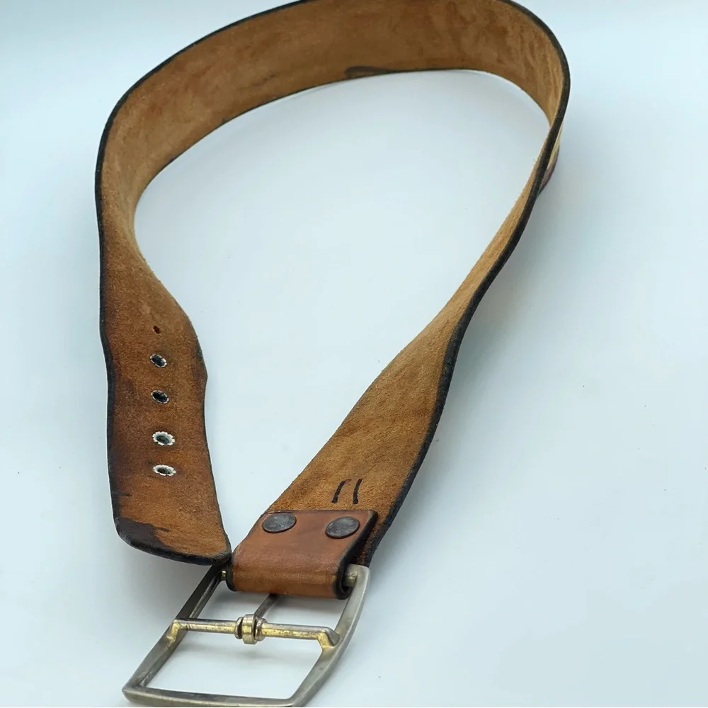 Vintage 70s Western Leather Tooled Belt | Embossed Name | Retro Rockabilly Hip